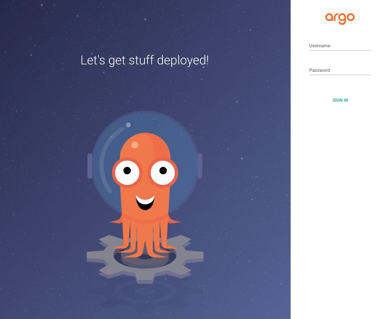 Login screen