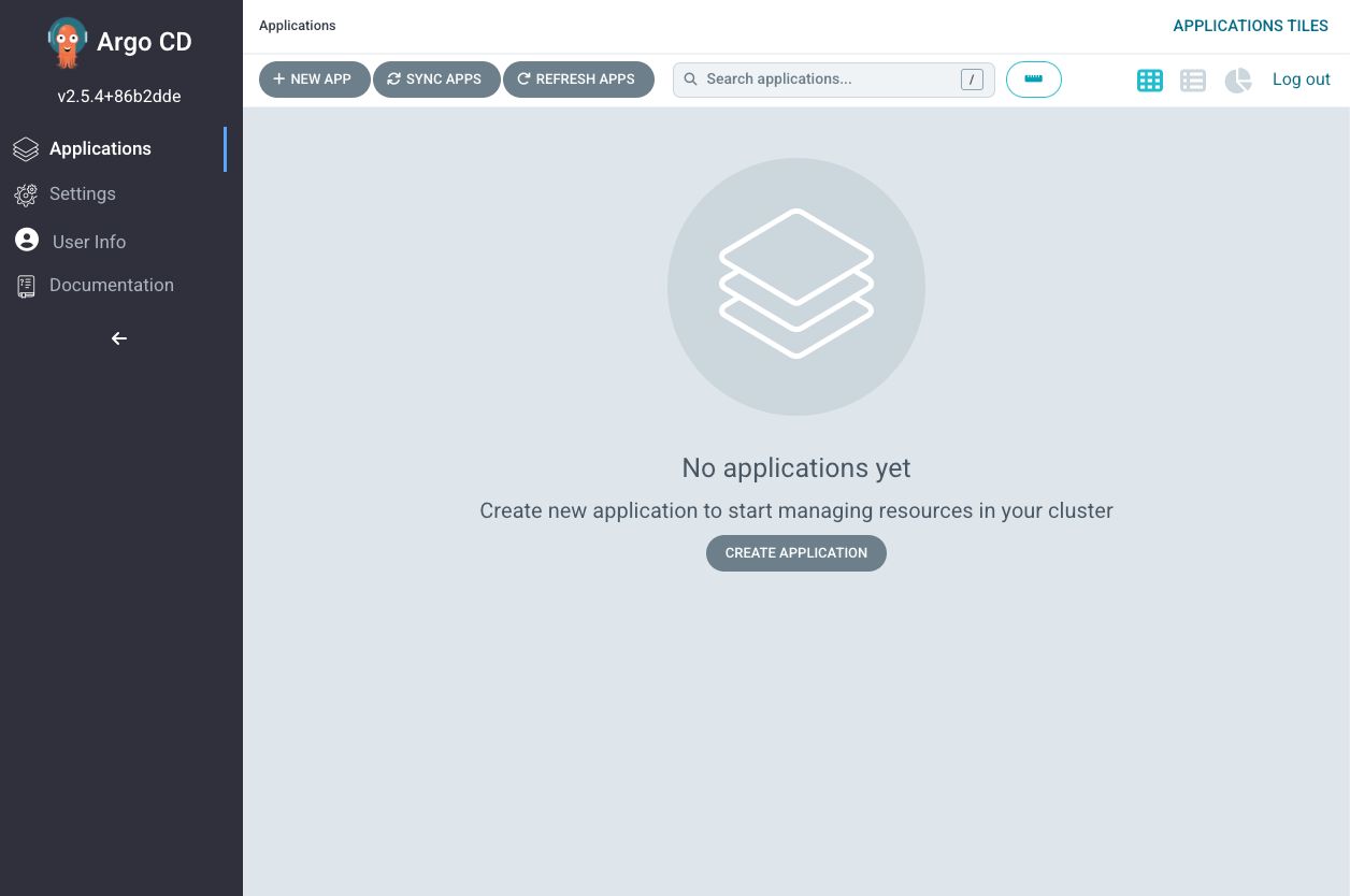 Admin screen on Argo CD
